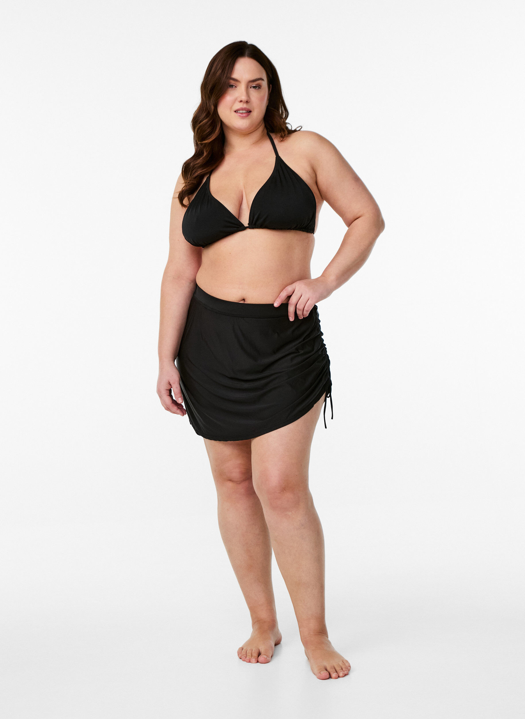 Zizzi Bikinirok met vastzittende slip, Zwart, Model image number 1