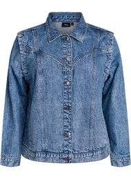 Denimjack met afneembare mouwen, Blauw