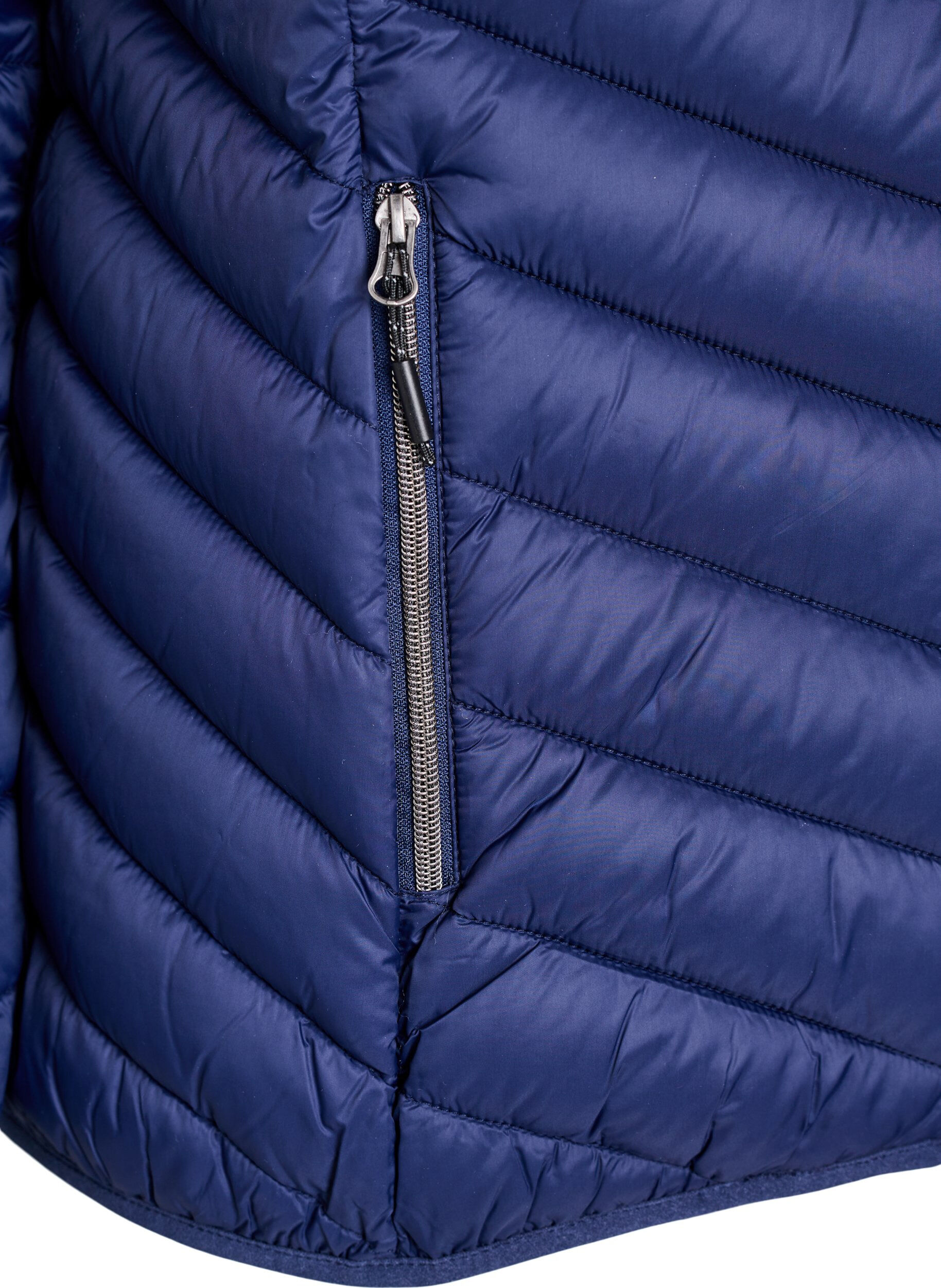 ZizziGewatteerd lichtgewicht jack met capuchon, Blauw, Packshot image number 3
