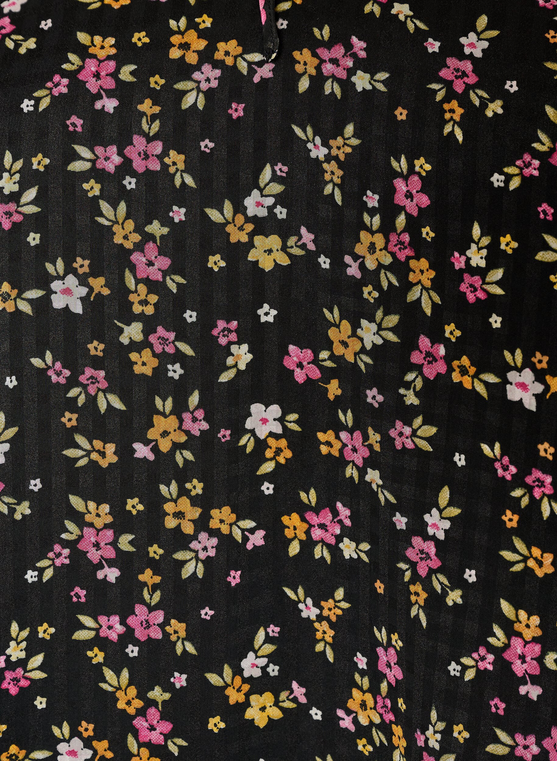 ZizziA-lijn tuniek met bloemenprint, Zwart, Packshot image number 2