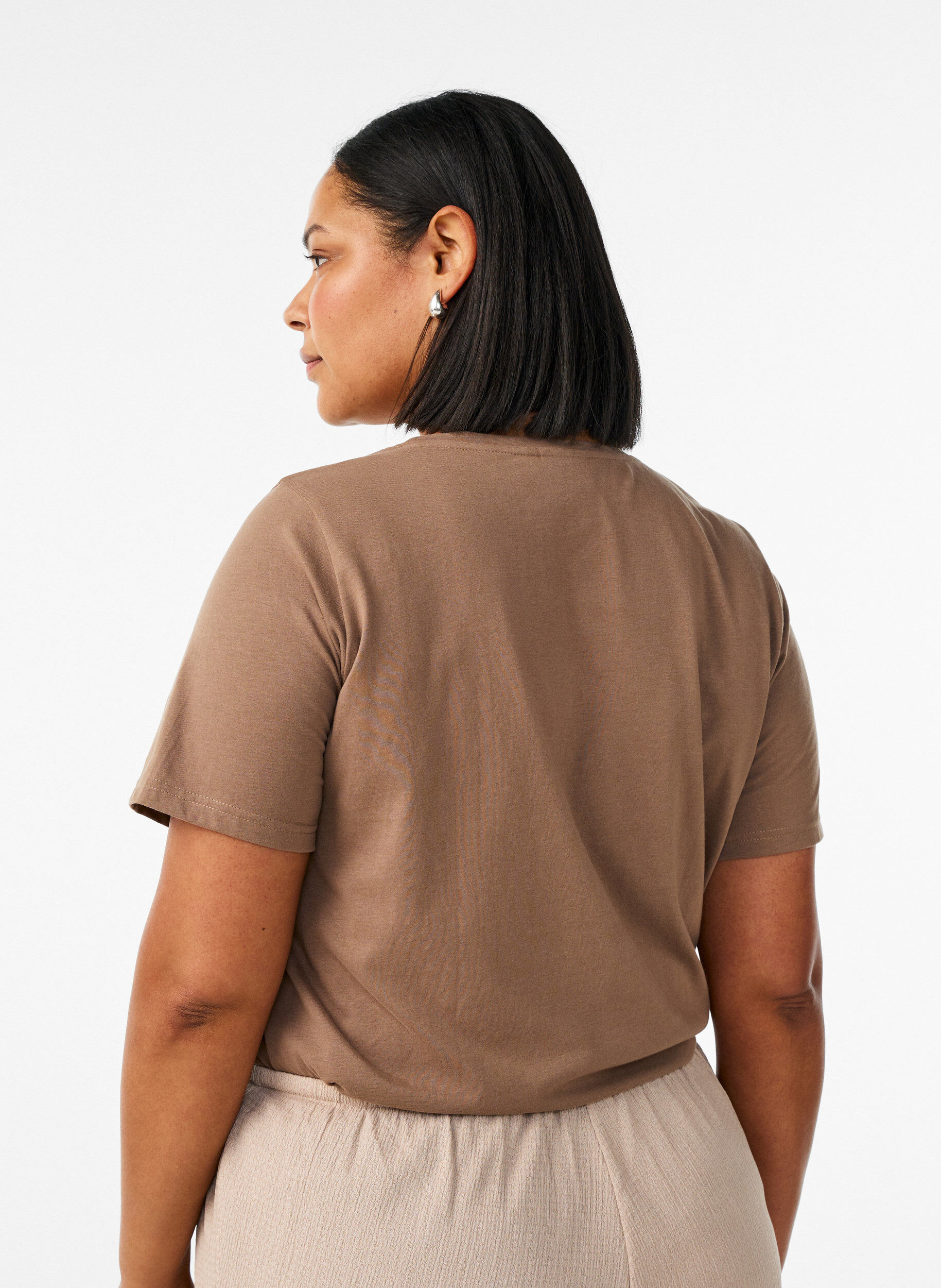 ZizziT-shirt met print, Bruin, Model image number 2