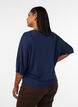Jersey blouse met halflange ballonmouwen, Blauw, Model image number 2