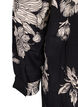 Lang gebloemd viscose shirt, Black White AOP, Packshot image number 3