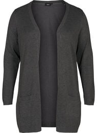 Lang gebreid vest van een viscose mix, Grijs