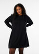 Gebreide jurk in katoen-viscose blend, Zwart, Model image number 0