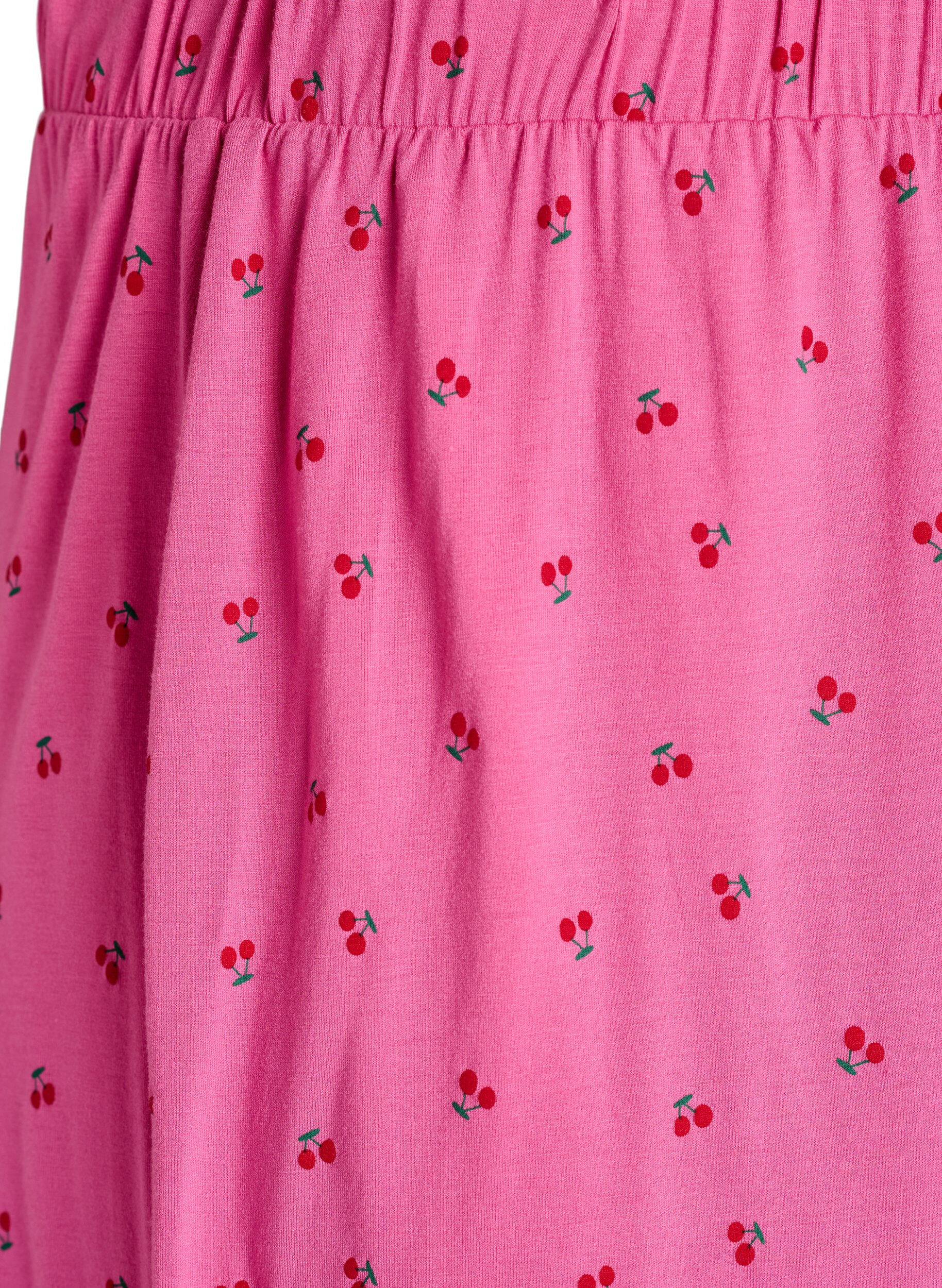 Zizzi Pyjamashorts in viscose jersey met een all-over print, Roze, Packshot image number 2