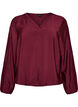 Blouse met balloneffect en chiffondetails, Rood, Packshot image number 0