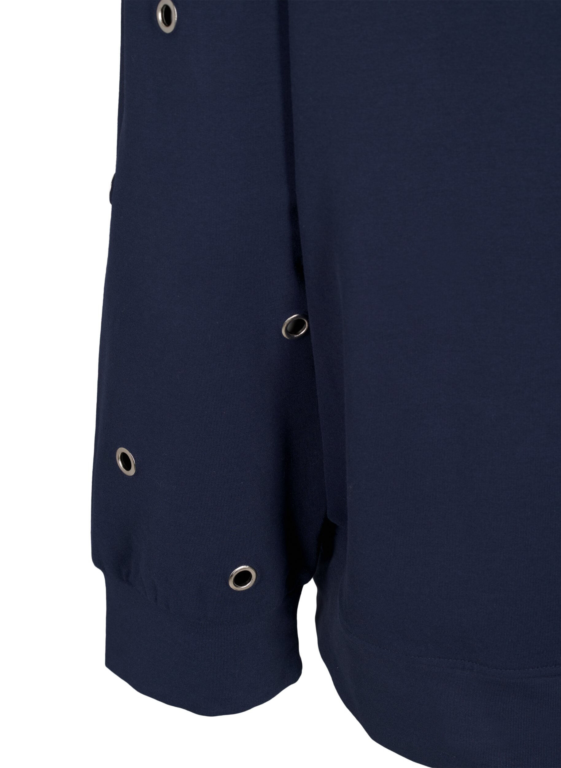 Zizzi Sweatshirt met oogjes, Blauw, Packshot image number 3