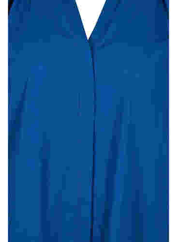 Overhemd met lange mouwen en rucheskraag, Estate Blue, Packshot image number 2