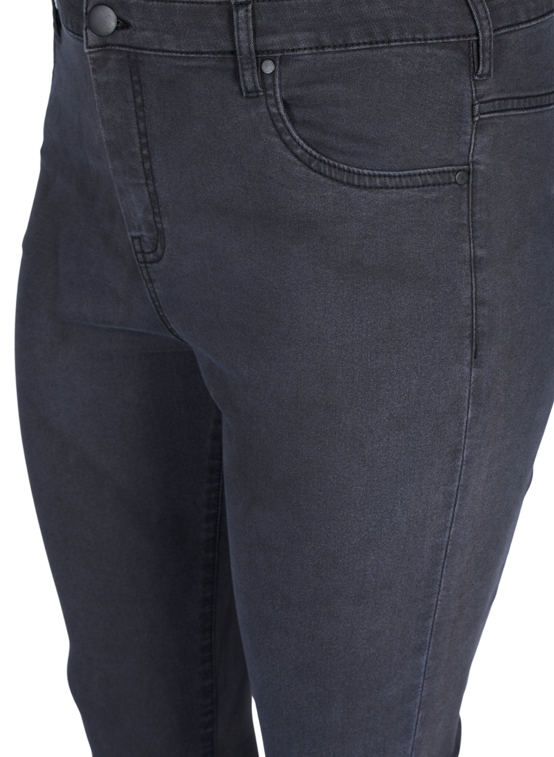 Zizzi super slim fit Amy jeans met hoge taille, Grijs, Packshot image number 2