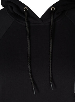 Lang sweatshirt met capuchon en print, Black, Packshot image number 2
