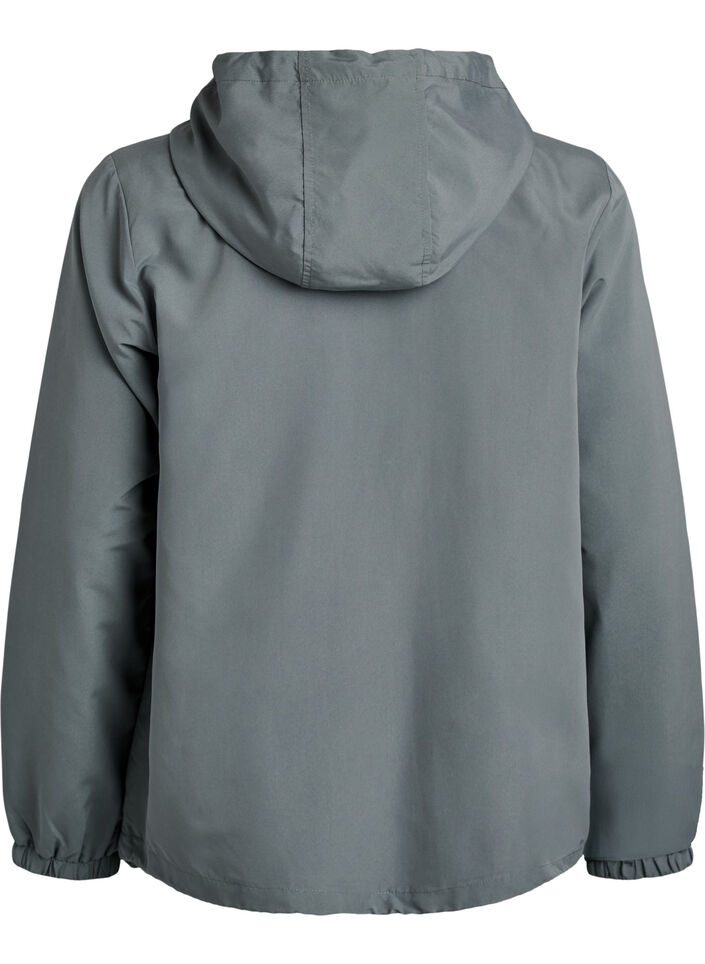 Lichtgewicht jas met een capuchon en ritssluiting, Groen, Packshot image number 1