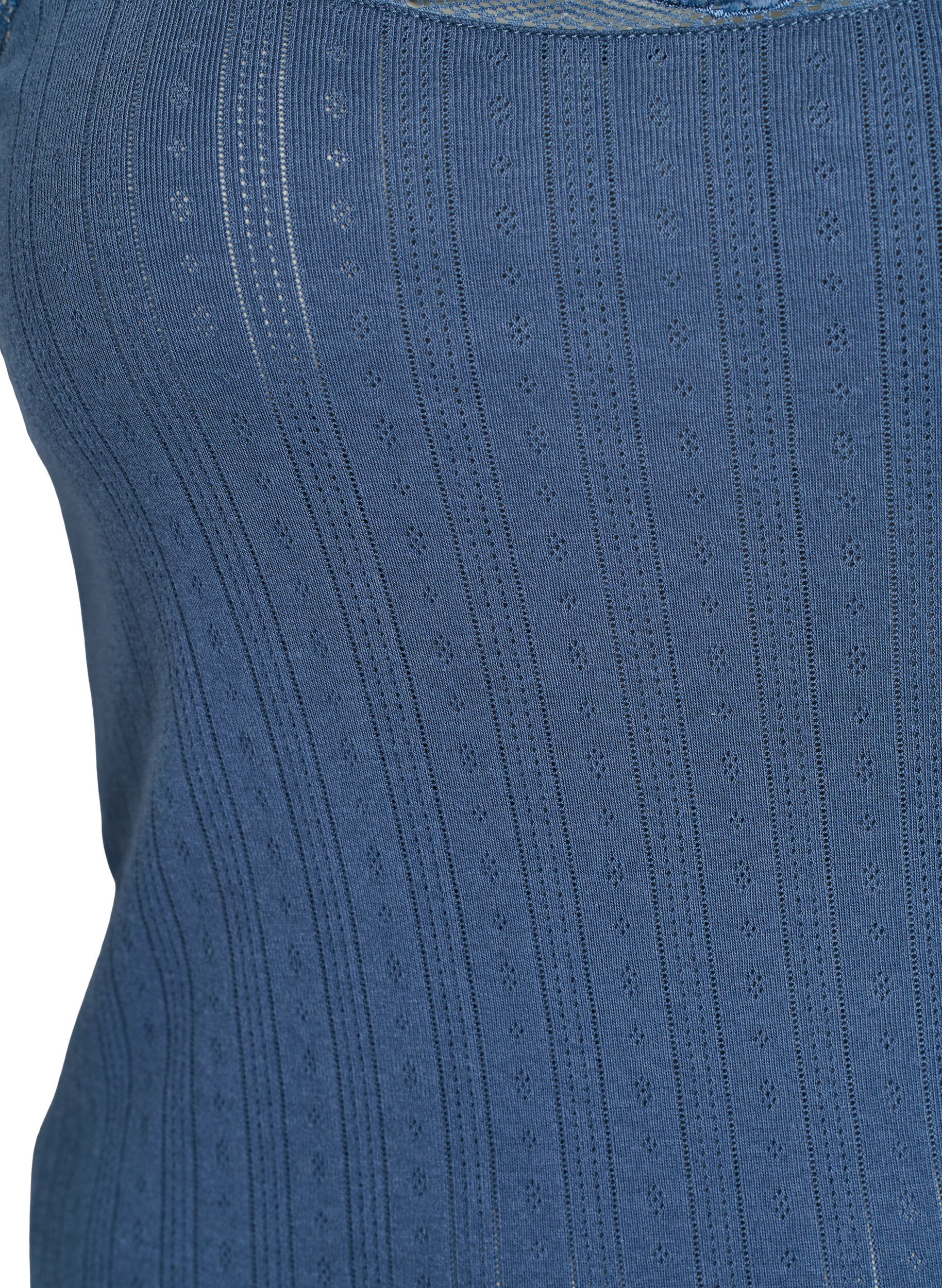 Zizzi Nachthemd met dunne bandjes en een gestructureerd patroon, Blauw, Packshot image number 2