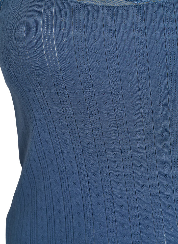 Nachthemd met dunne bandjes en een gestructureerd patroon, Blauw, Packshot image number 2