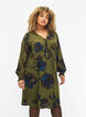 Bedrukte jurk van viscose, Groen, Model image number 0