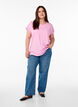 T-shirt met korte mouwen van katoenmix, Roze, Model image number 1