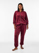 Zachte velours cardigan met rits en hoge kraag, Rood, Model image number 1