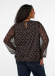 Chiffon blouse met stippen en doorschijnende mouwen, Bruin, Model image number 2