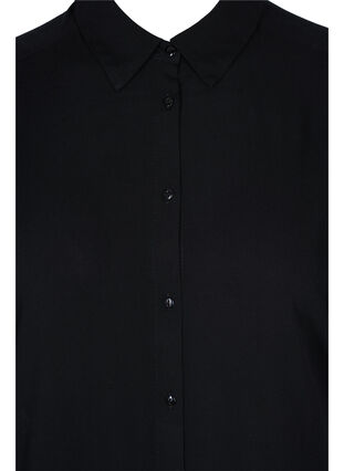 Lange viscose blouse met 2/4 mouwen, Black, Packshot image number 2