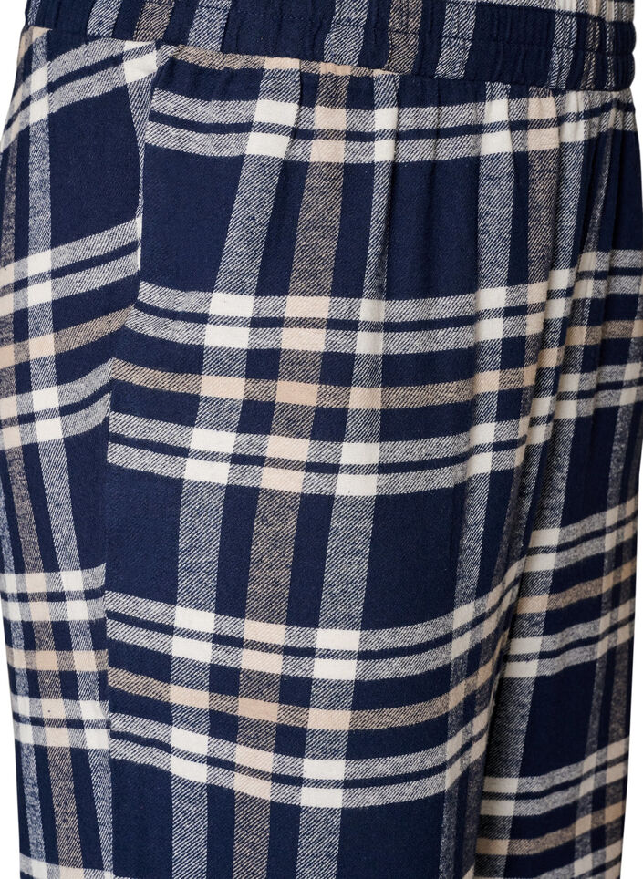 Geruite katoenen pyjamabroek, Blauw, Packshot image number 2