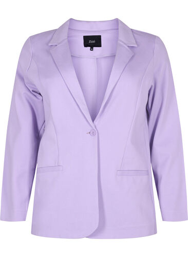 Basic blazer met knoop en sierzakken, Purple Rose, Packshot image number 0