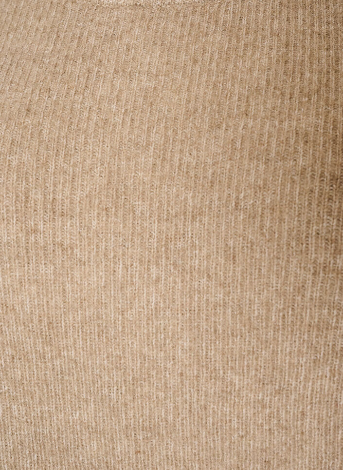 Gem&ecirc;leerde gebreide blouse met ronde hals, Beige, Packshot image number 2