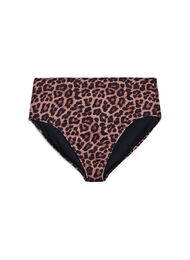 Leopard hoog getailleerde bikini broekjes, Bruin
