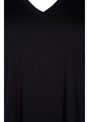 T-shirt met kanten mouwen, Black, Packshot image number 2
