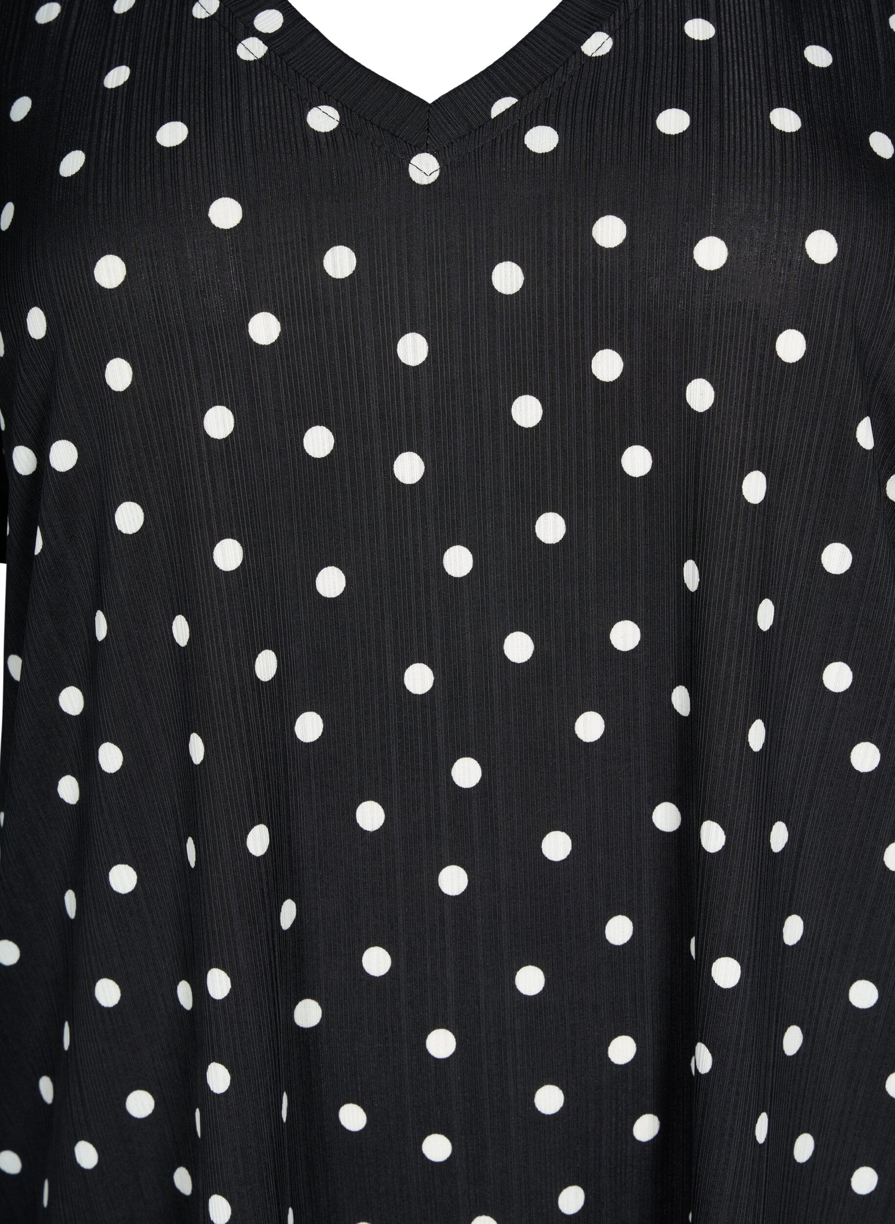 Zizzi FLASH - Bedrukt t-shirt met v-hals, Black Dot, Packshot image number 2
