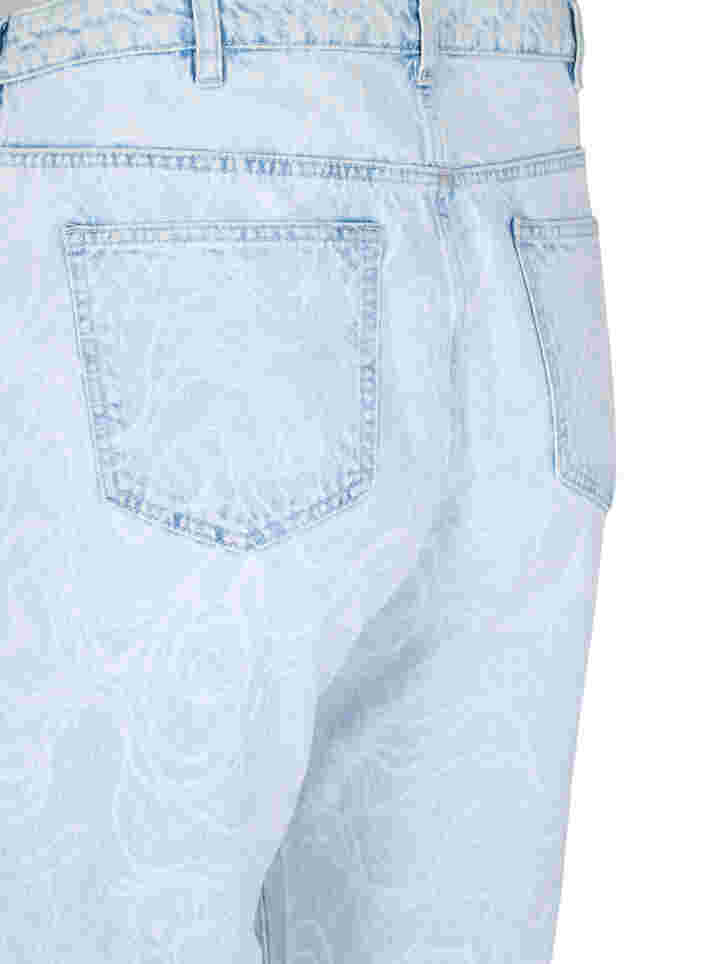 Cropped Mille mom jeans met print, Light blue denim, Packshot image number 3