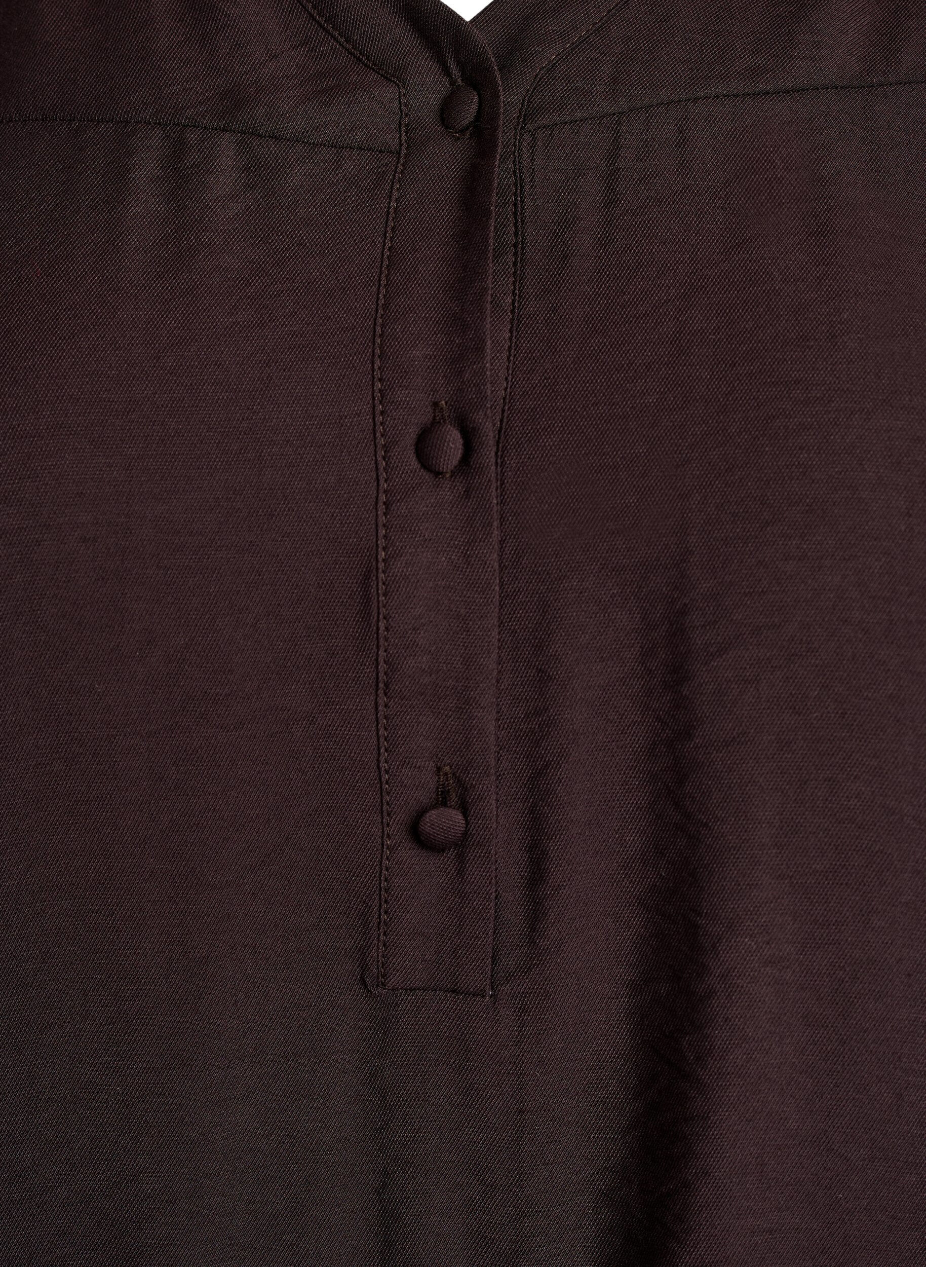 Zizzi Viscose blouse met smock en geplooide details, Bruin, Packshot image number 2