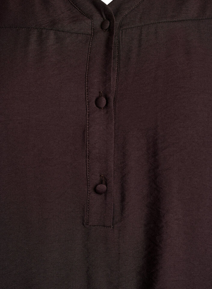 Viscose blouse met smock en geplooide details, Bruin, Packshot image number 2