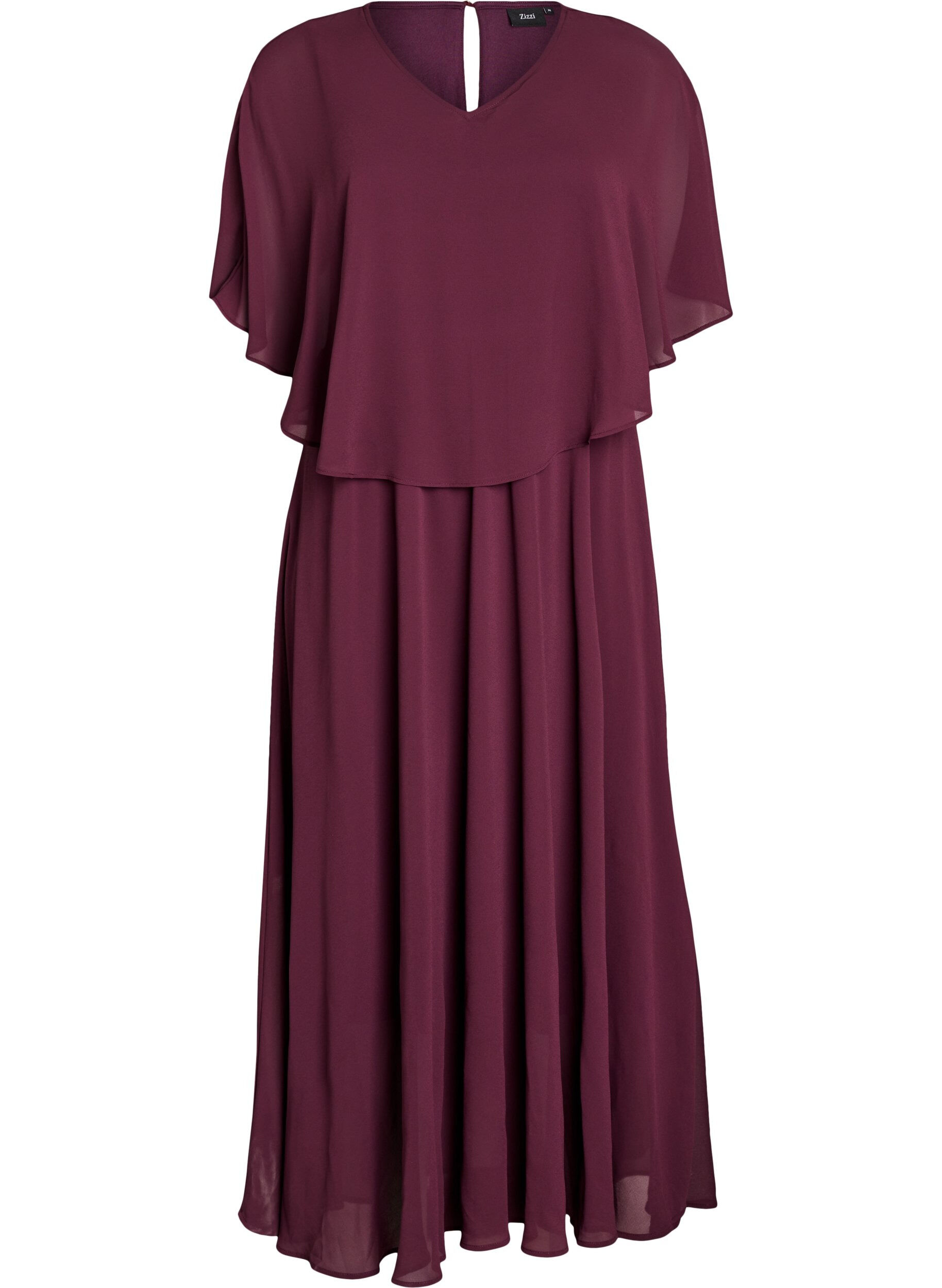 ZizziMaxi-jurk met korte mouwen en a-vorm, Rood, Packshot image number 0