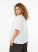 Katoenen shirt met korte mouwen en een V-hals, Wit, Model image number 1