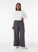 Op maat gemaakte broek met plooien en een strikceintuur, Grijs, Model image number 0