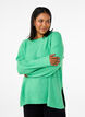 Gebreide blouse met ronde hals, Light G. Green Mel., Model image number 0