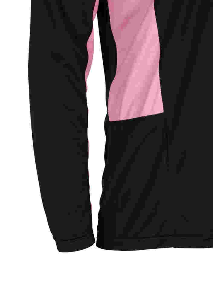Ski onderhemd met contrast streep, Black w. Sea Pink, Packshot image number 3