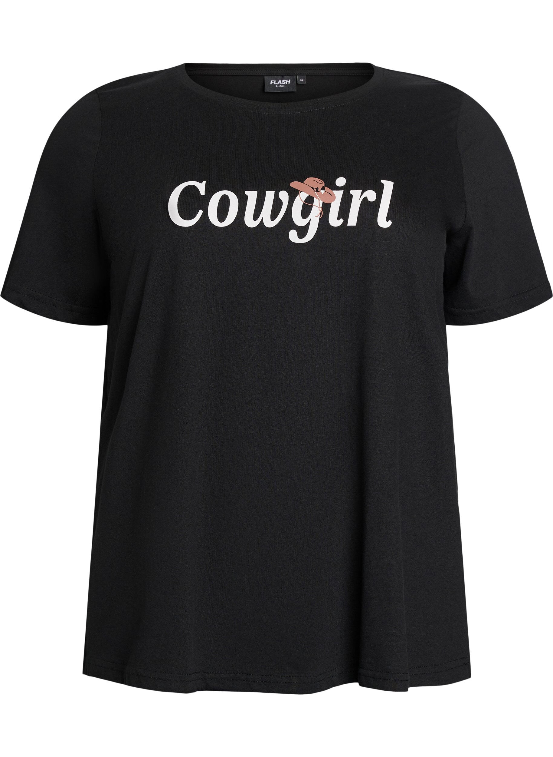 Zizzi T-shirt met print, Zwart, Packshot image number 0