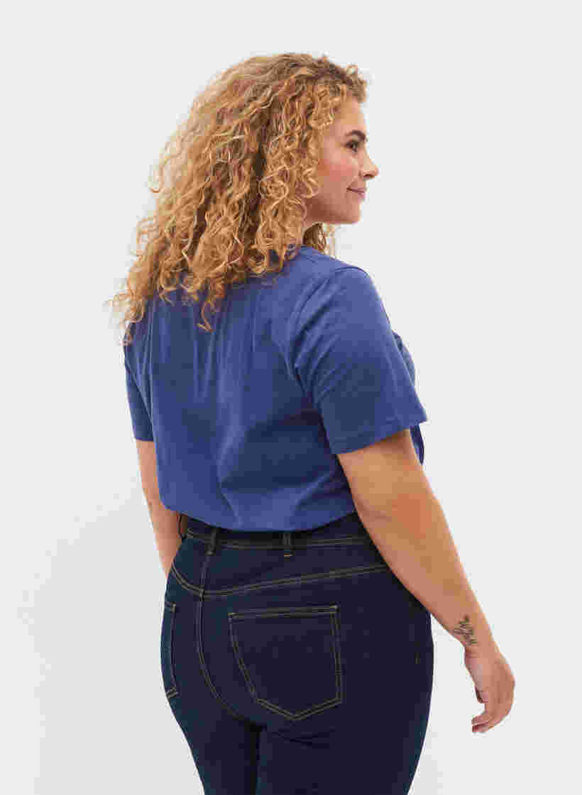 Basic t-shirt in effen kleur met katoen, Deep Cobalt, Model image number 1
