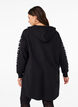 Oversized sweatshirt met print op de mouwen, Black w. Silver, Model image number 1