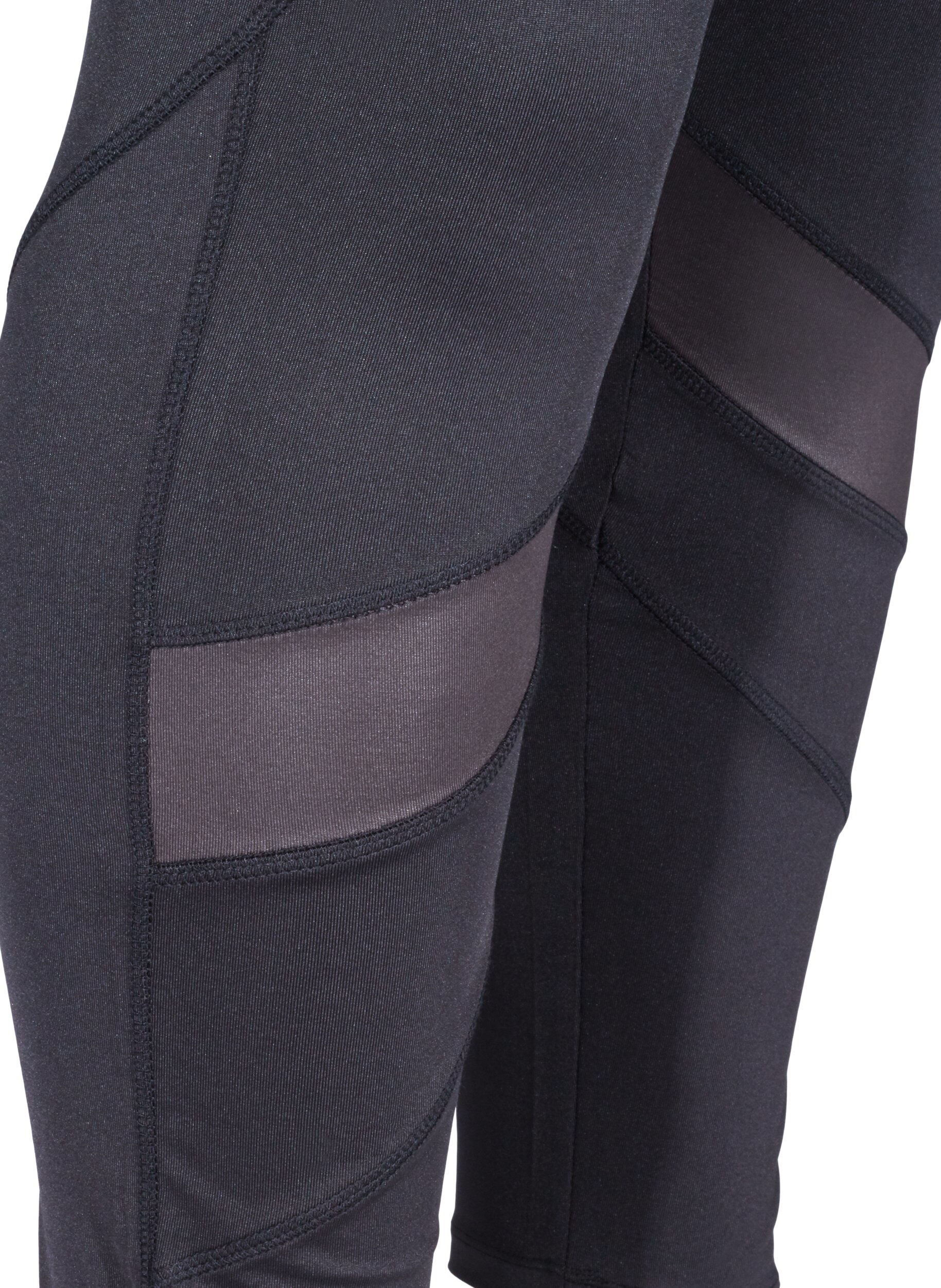 Zizzi Cropped sportlegging met mesh, Black, Packshot image number 2