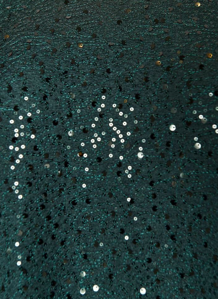 Korte jurk met pailletten in een A-lijn, Groen, Packshot image number 2