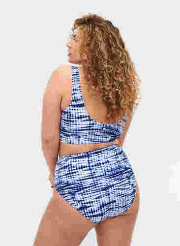 Bikinibroekje met hoge taille en print, Tie Dye Print, Model image number 1