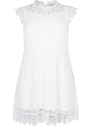 Mouwloze kanten jurk, Bright White, Packshot image number 0