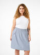 Korte katoenen rok met elastische tailleband, Blauw, Model image number 0