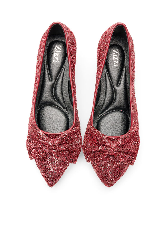 Glitterschoen met strik, Rood, Packshot image number 2