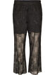 Broek met mesh en bloemenborduursel en pailletten, Zwart, Packshot image number 0