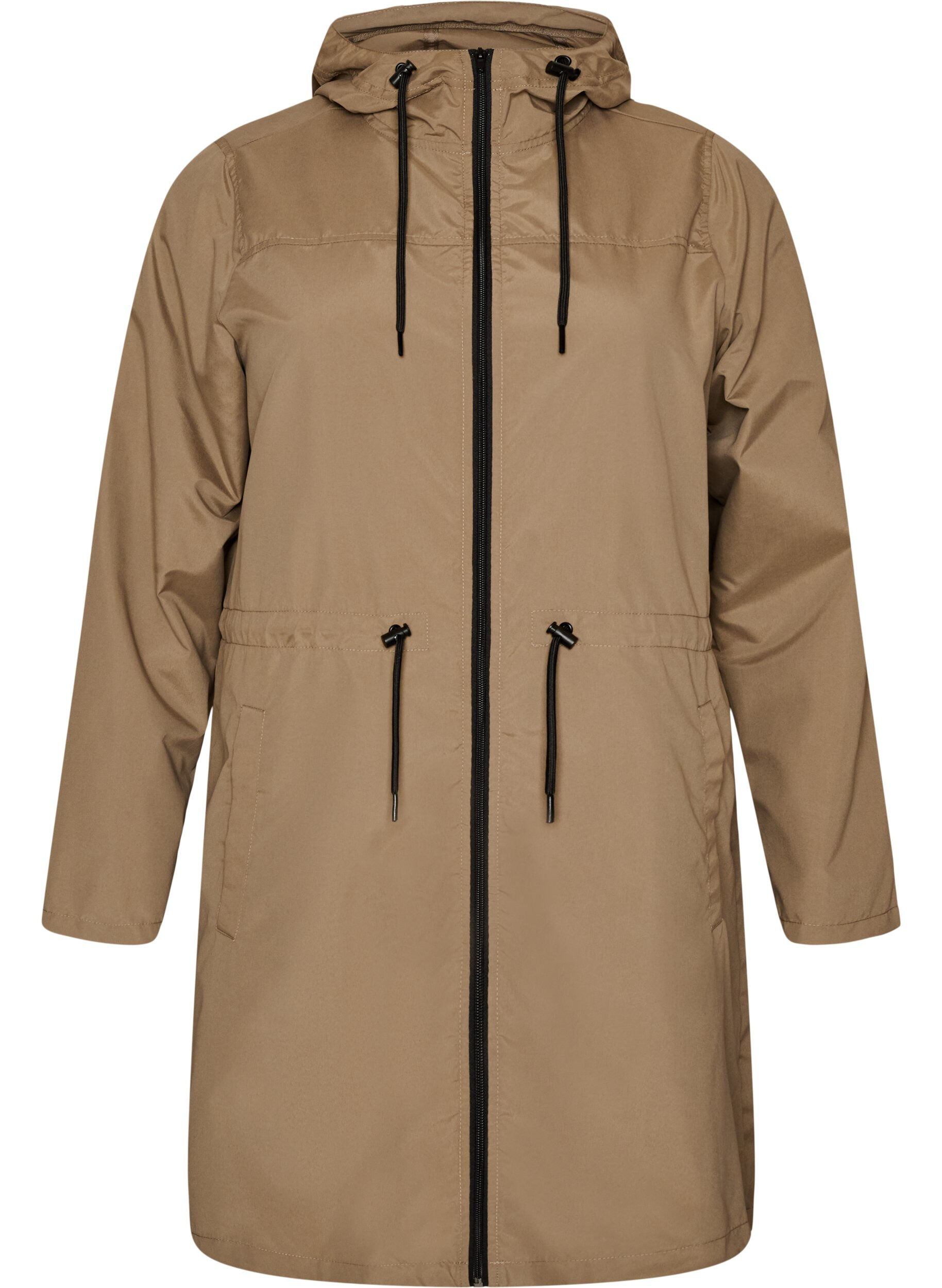 ZizziLichtgewicht parka met een capuchon, Bruin, Packshot image number 0