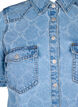 Denim jurk met destroy-patroon en korte mouwen, Blue Denim, Packshot image number 2