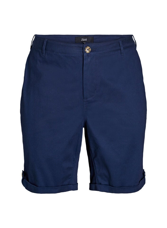 Chino shorts met zakken, Blauw, Packshot image number 0